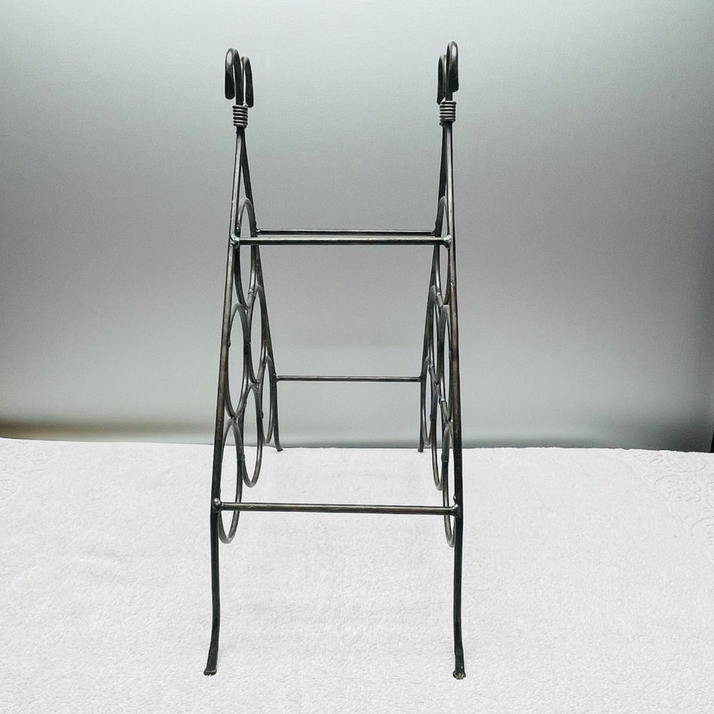 EUC 6-Bottle Countertop Wine Rack, Decorative/Rustic, Metal, 18 1/4" T x 16" W - Picture 2 of 9